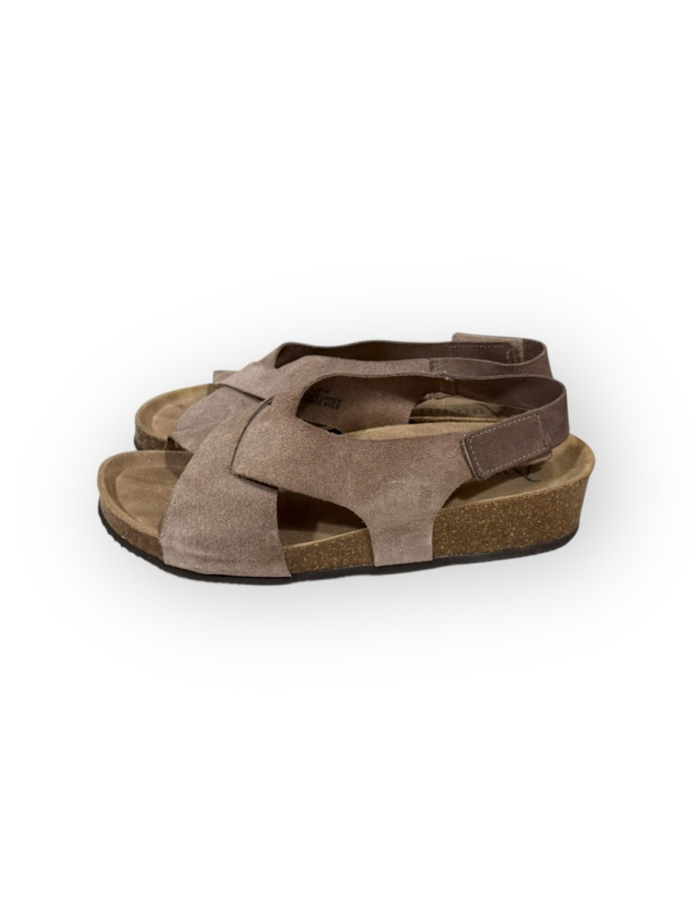 Autenti Leather Suede Slingback Cork Wedge Sandals Women's US 8–8.5 Taupe - Picture 7 of 7